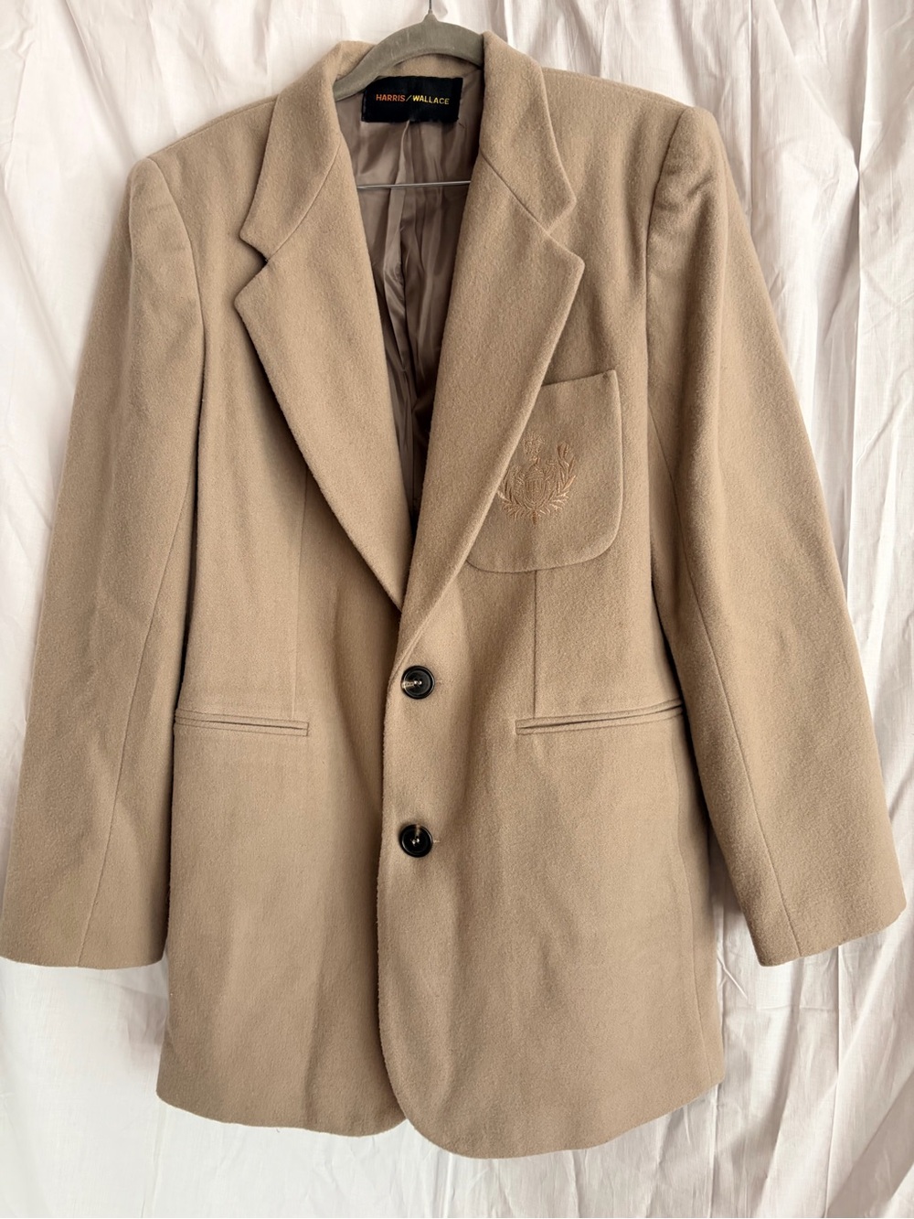 Harris Wallace Tan Single-Breasted Women's Blazer